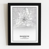Bangkok poster print in A4 fotolijst met zwarte rand