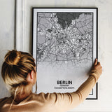 Berlijn poster print in A4 fotolijst met zwarte rand