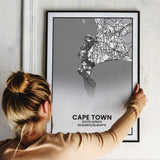 Kaapstad poster print in A4 fotolijst met zwarte rand