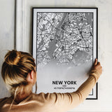 New York poster print in A4 fotolijst met zwarte rand