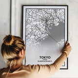 Tokyo poster print in A4 fotolijst met zwarte rand