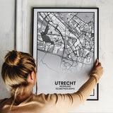 Utrecht poster print in A4 fotolijst met zwarte rand