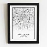 Rotterdam poster print in A4 fotolijst met zwarte rand