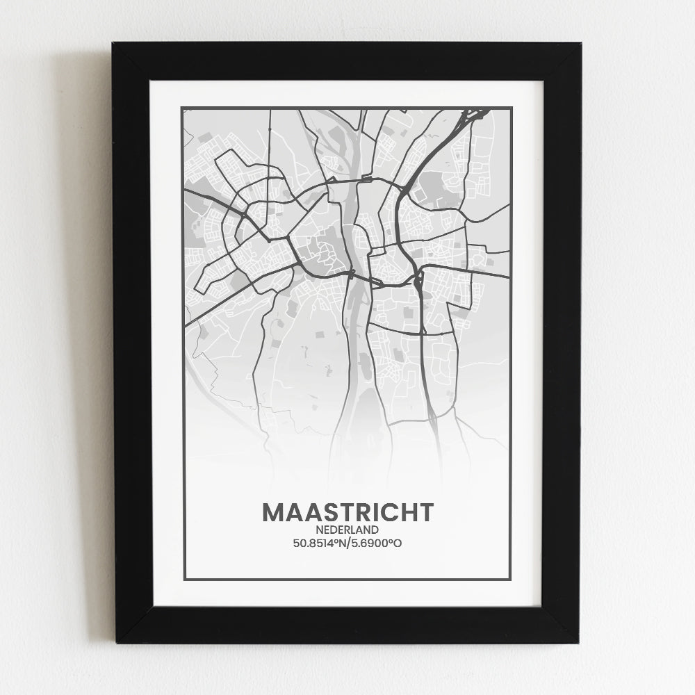Maastricht poster print in A4 fotolijst met zwarte rand