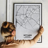 Sittard poster print in A4 fotolijst met zwarte rand